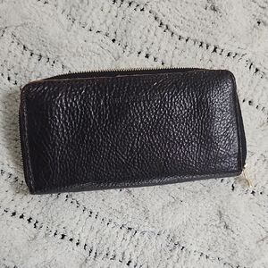 Portland Leather Goods Brown Accordian Zip Wallet